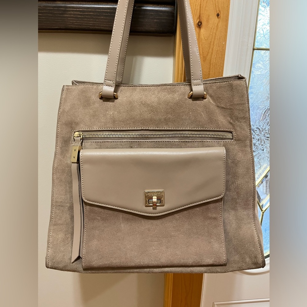 Spartina 449 Dusty Taupe Suede Tote Bag